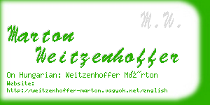 marton weitzenhoffer business card